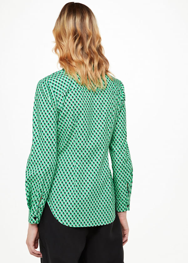 Green Crosshatch Slim Shirt