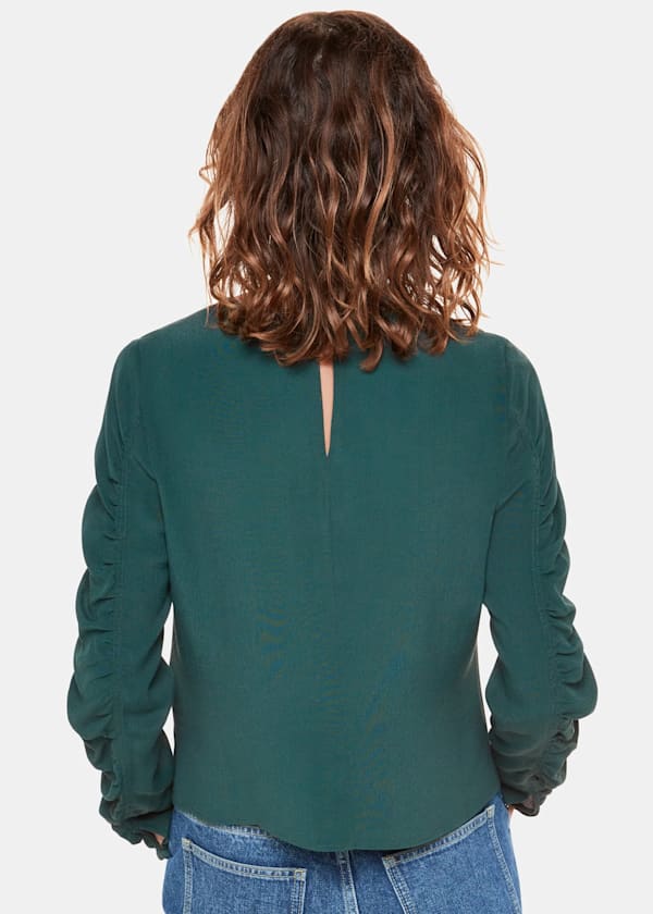 Forest Green Lilly Gather Front Top
