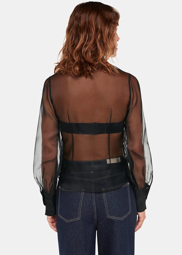 Black Penelope Silk Organza Shirt