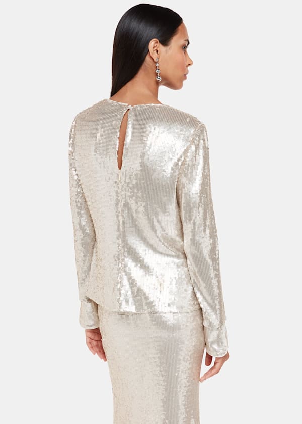 Silver Sequin Minimal Tunic Top