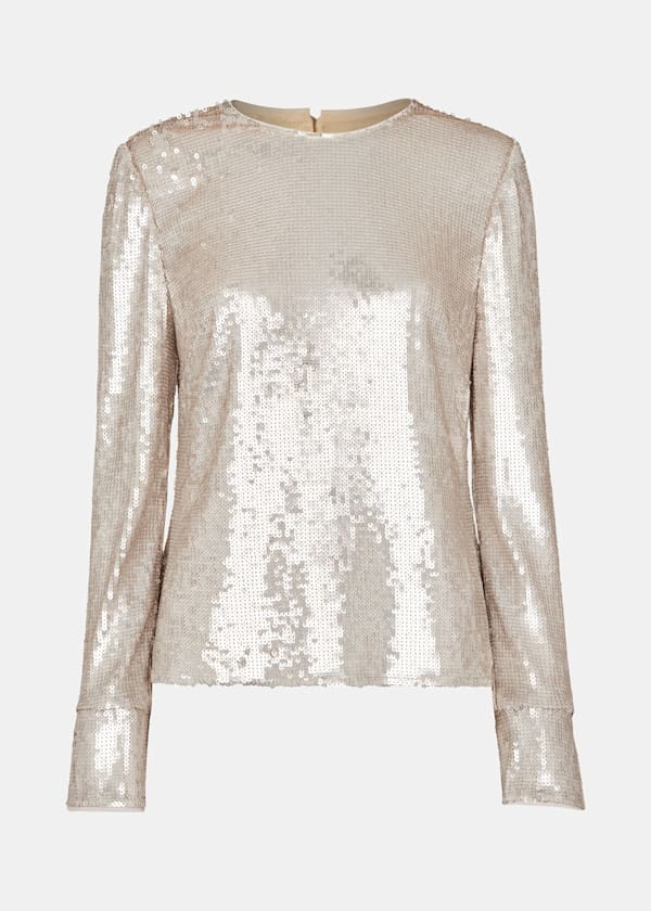 Silver Sequin Minimal Tunic Top
