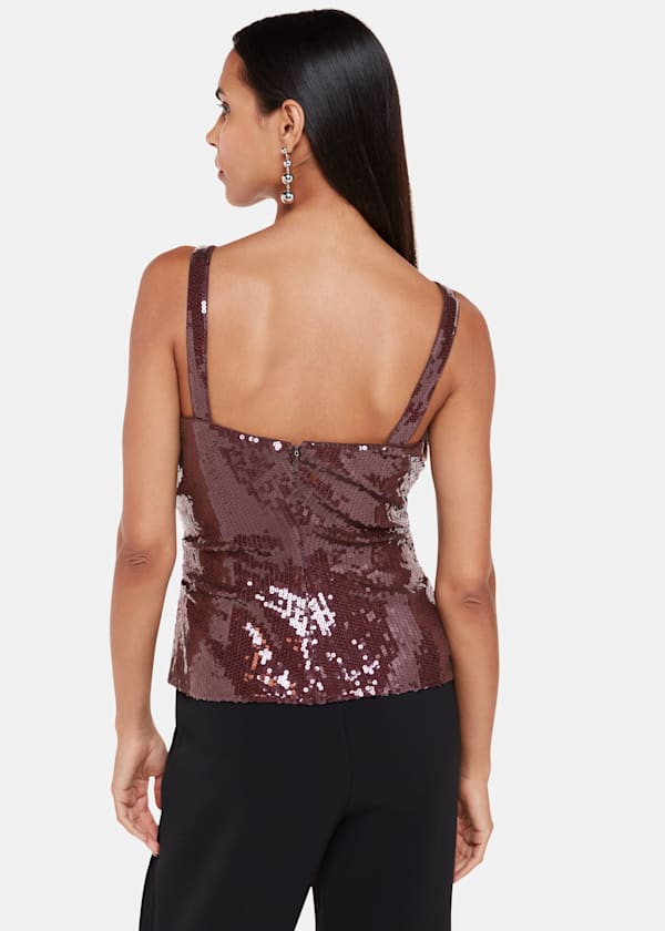 Aubergine Sequin Cami Top