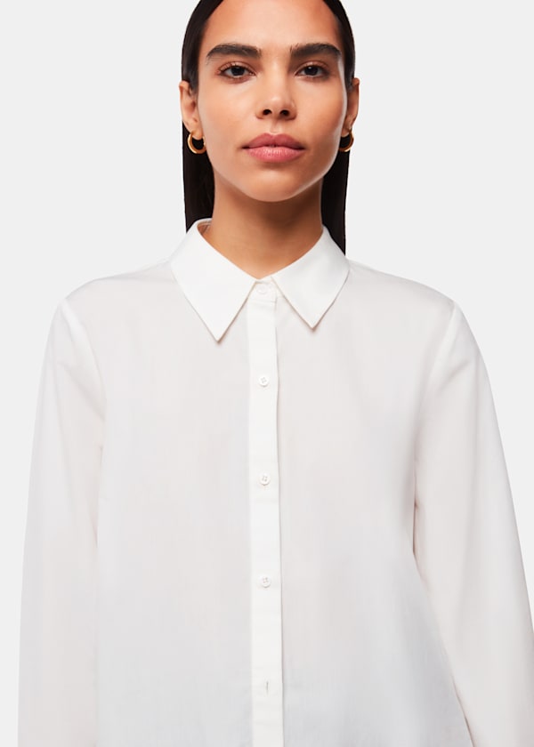 White Boxy Cotton Shirt