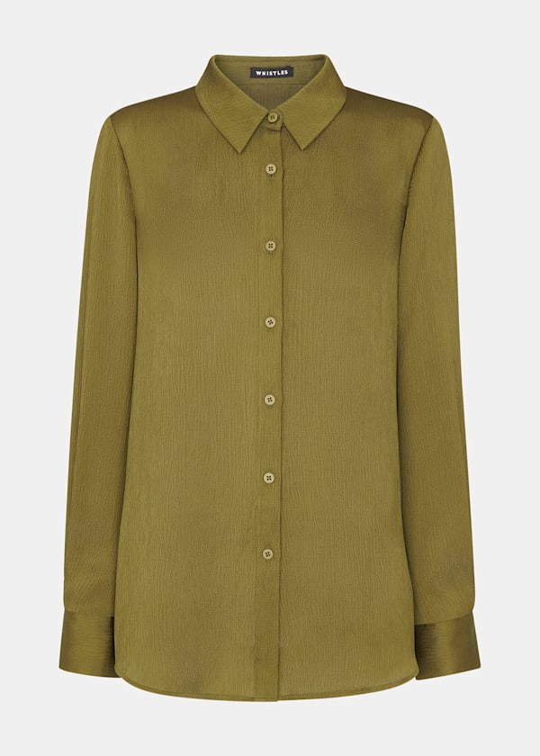 Khaki Molly Satin Shirt