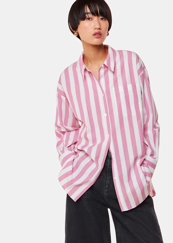 Pink Stripe Oversized Shirt