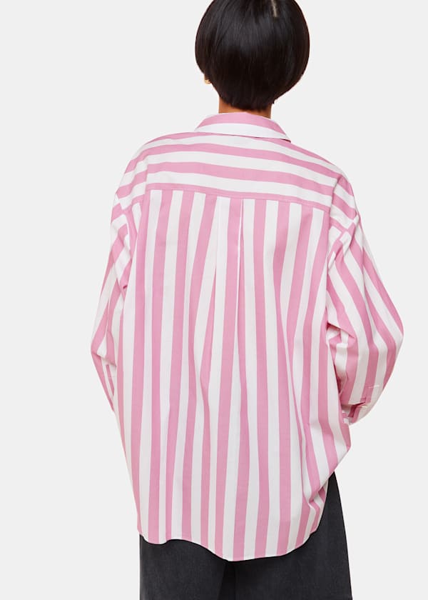 Pink Stripe Oversized Shirt