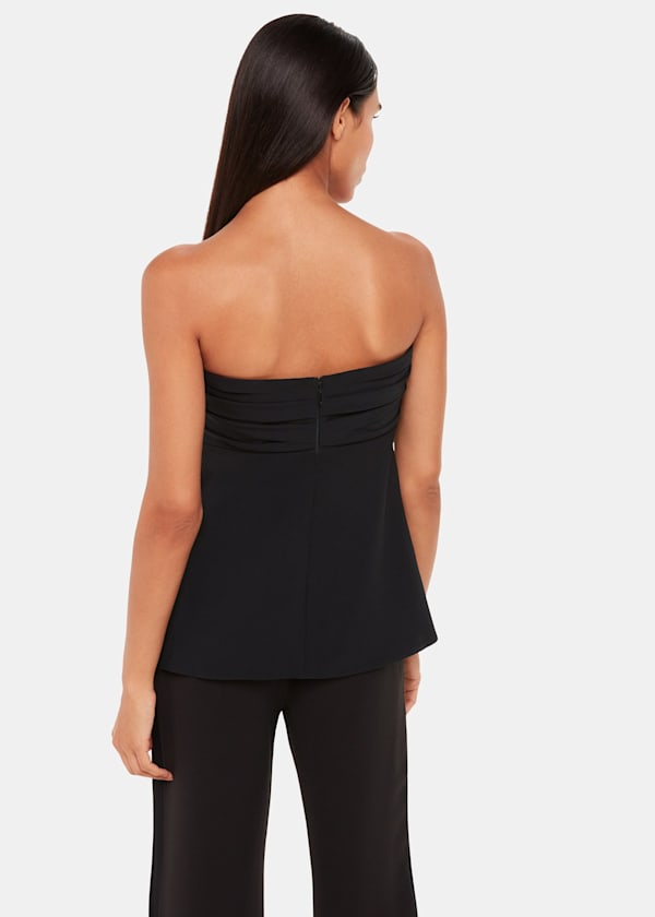 Black Lula Crepe Bandeau Top