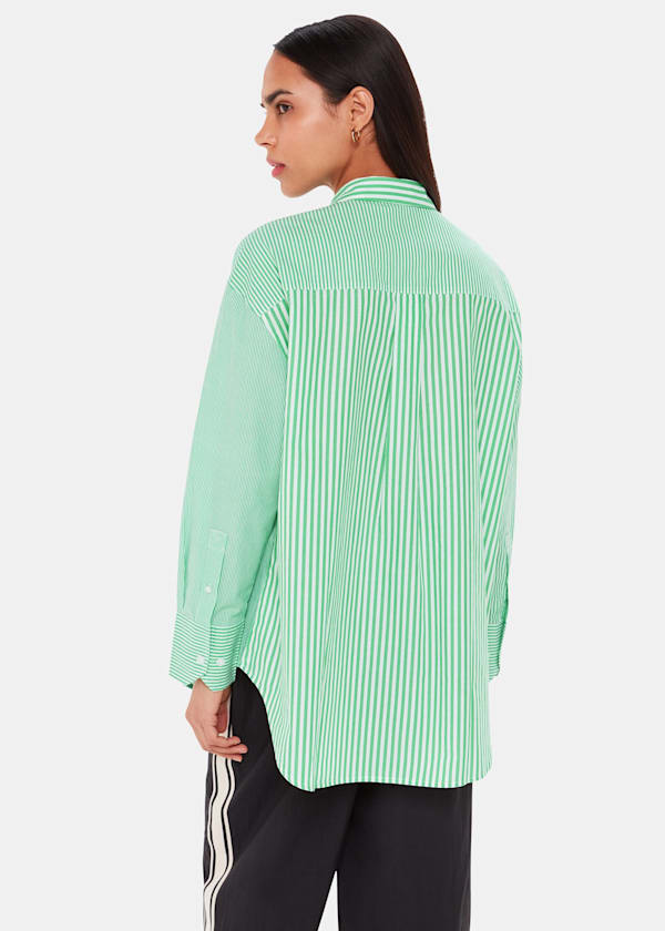 Green Millie Stripe Oversized Shirt