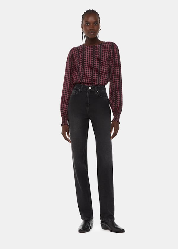Black Circle Link Blouse