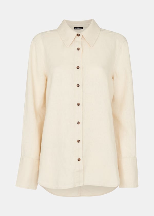 Ivory Linen Relaxed Fit Shirt