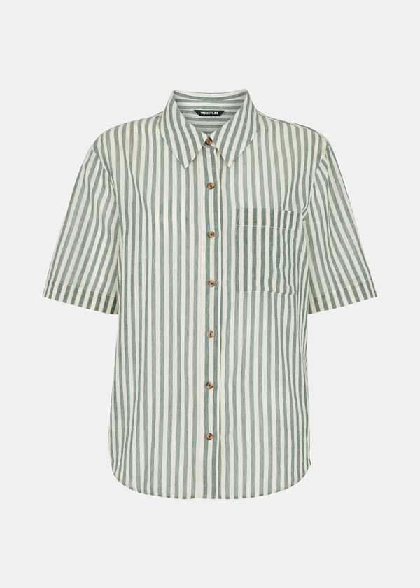 Green Stripe Beach Shirt