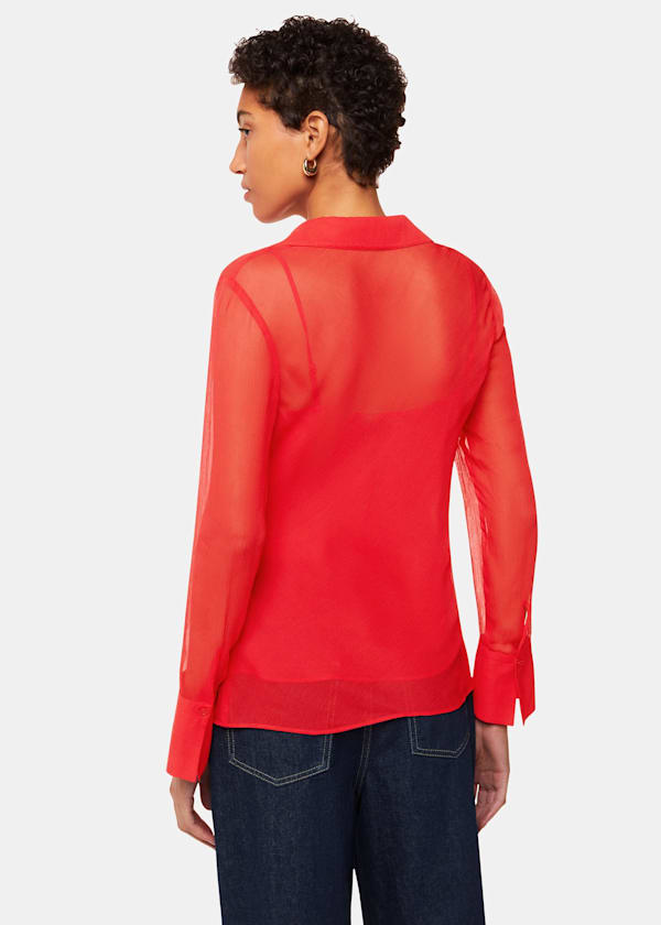 Red Emilia Twist Front Blouse