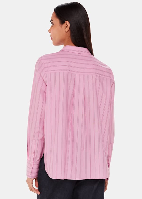 Pink Stripe Boxy Fit Shirt