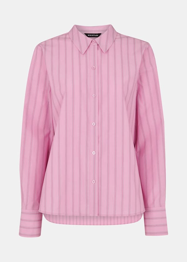 Pink Stripe Boxy Fit Shirt