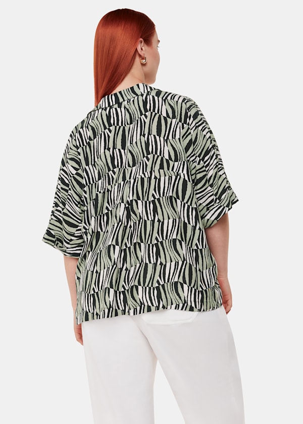 Multicolour Checkerboard Tiger Boxy Shirt