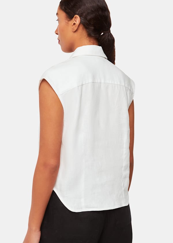White Olivia Linen Shirt