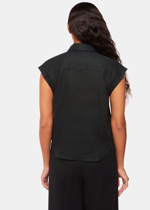 Black Olivia Linen Shirt