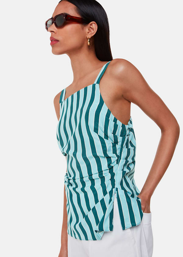 Teal Emily Tonal Stripe Top