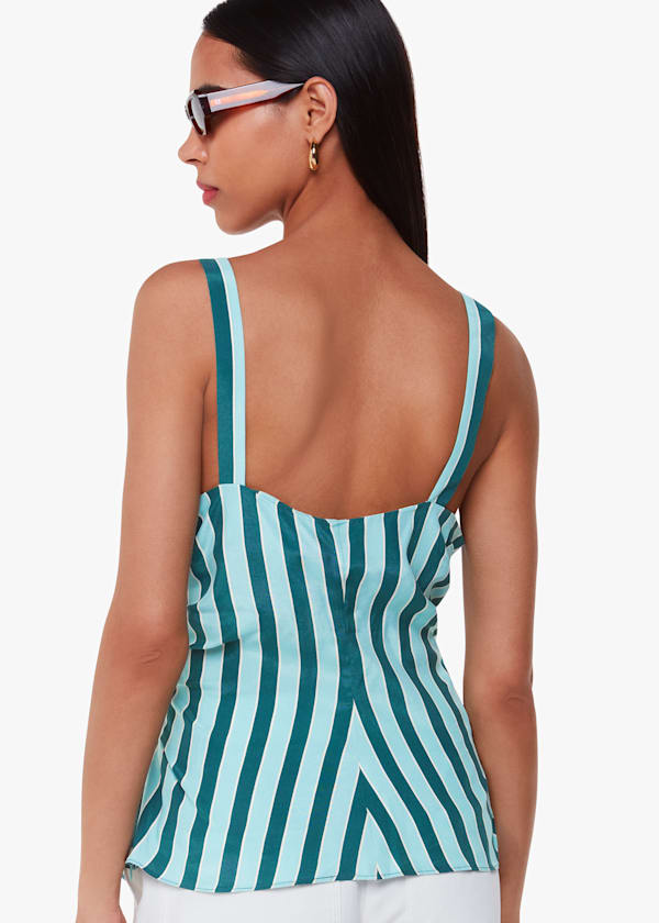 Teal Emily Tonal Stripe Top
