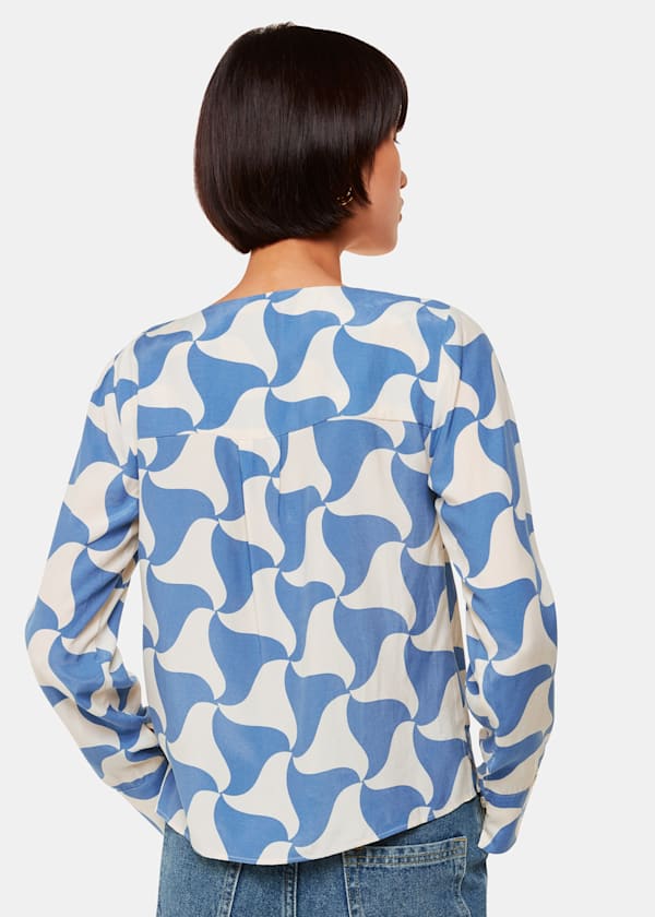 Blue Spun Triangle Blouse