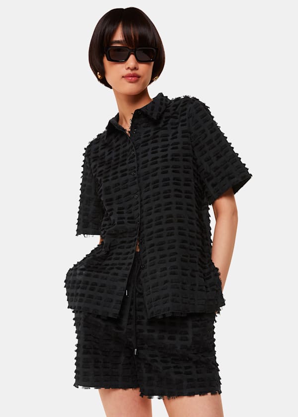 Black Cami Fringe Shirt