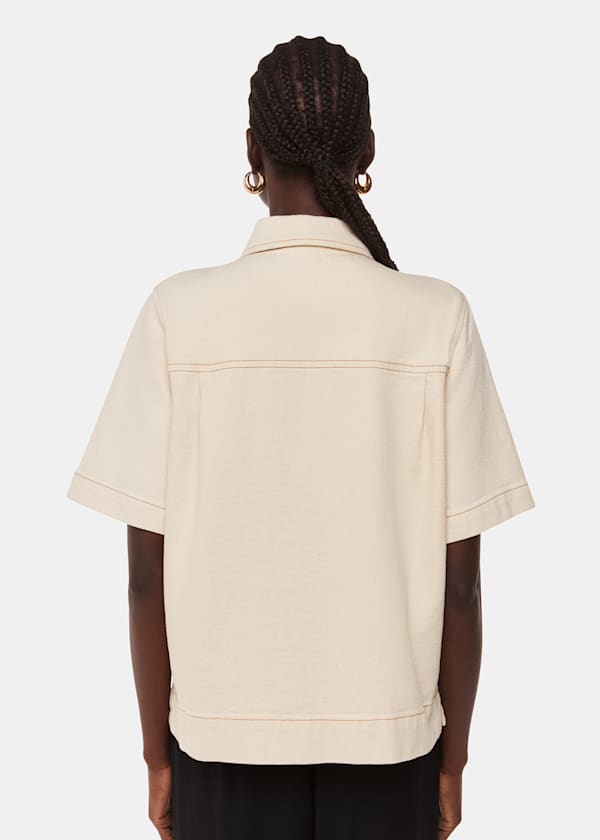 Ivory Jade Short Sleeve Denim Shirt