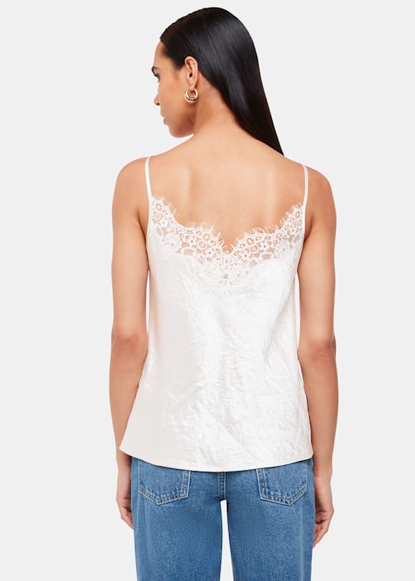 Neutral Lace Trim Cami Top