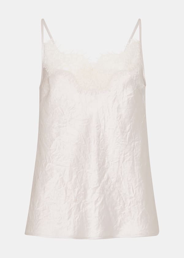 Neutral Lace Trim Cami Top