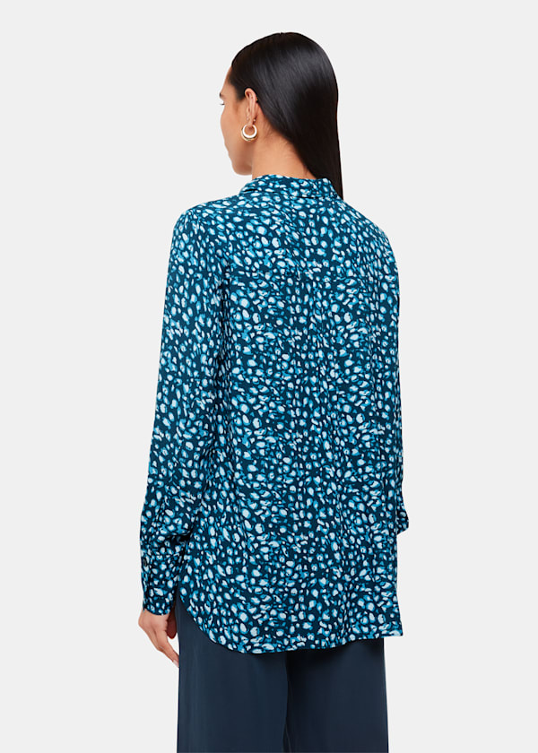 Teal Pastel Leopard Print Shirt