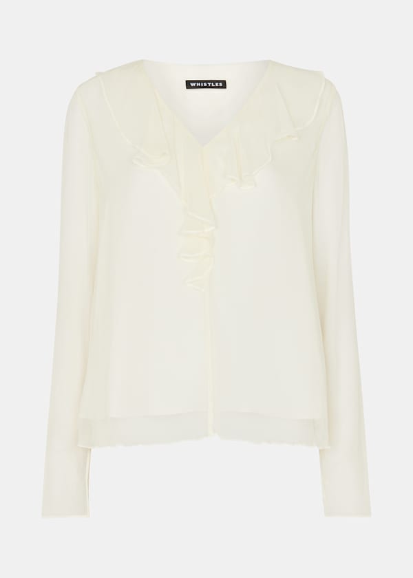 Ivory Ruffle Collar Detail Blouse