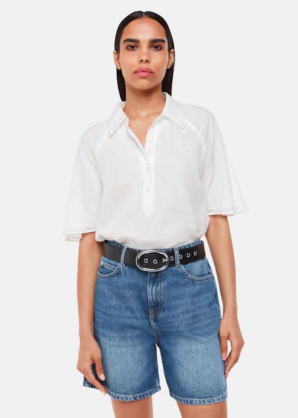 White Mia Short Sleeve Shirt