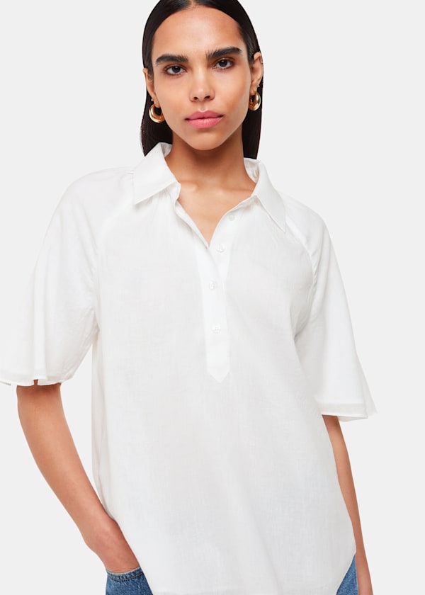 White Mia Short Sleeve Shirt