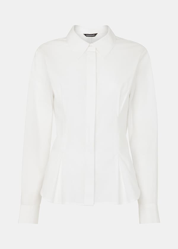 White Waisted Cotton Shirt