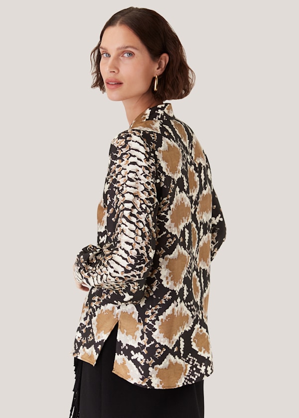 Silk Snake Oversized Shirt
