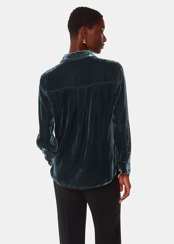 Dark Green Lara Velvet Shirt