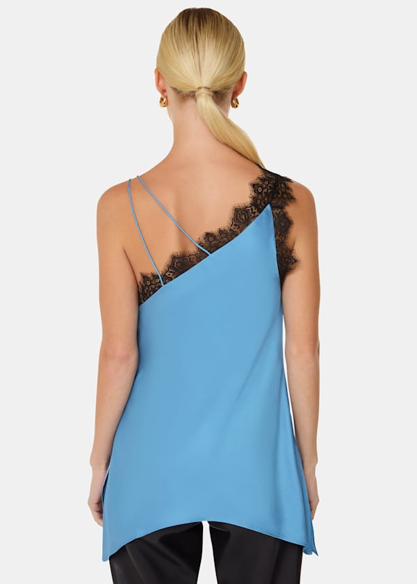 Blue Iris Lace Detail Wrap Cami