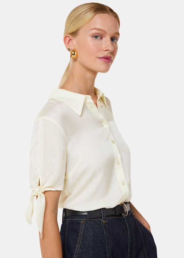 Ivory Lyla Bow Sleeve Shirt