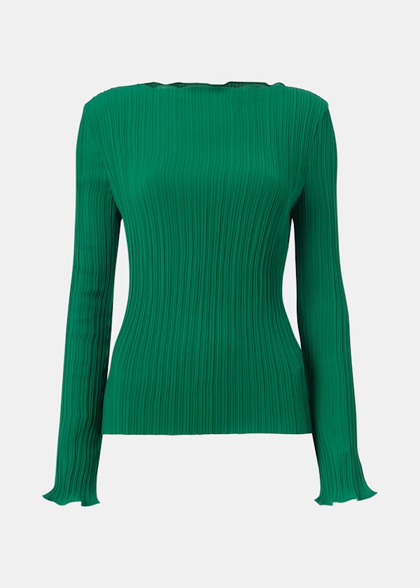 Green Elsa Plisse Top