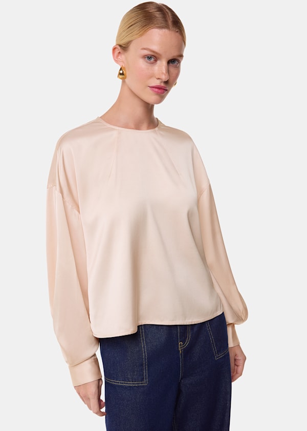Champagne Demi Satin Blouse