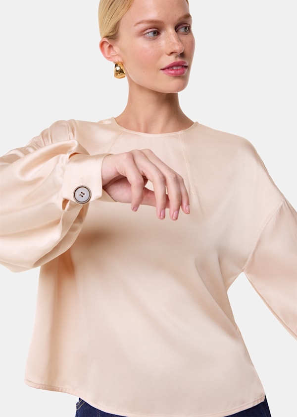 Champagne Demi Satin Blouse