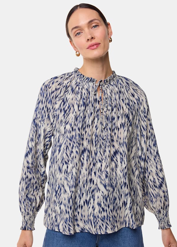 Purple Paige Ripple Leopard Blouse