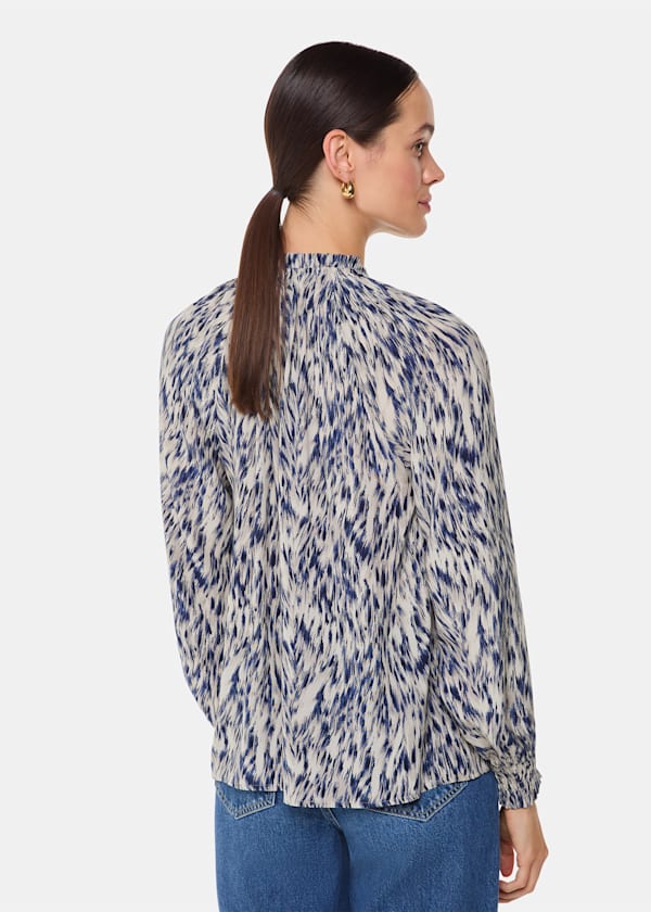 Purple Paige Ripple Leopard Blouse