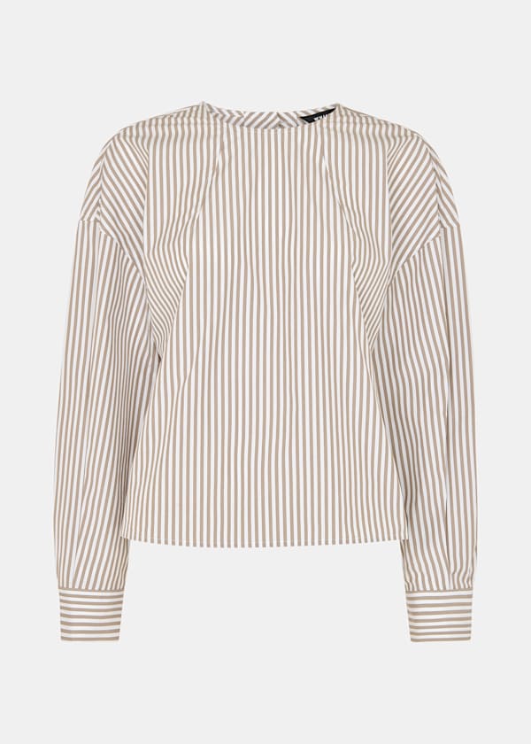 White Kirstie Cotton Stripe Blouse