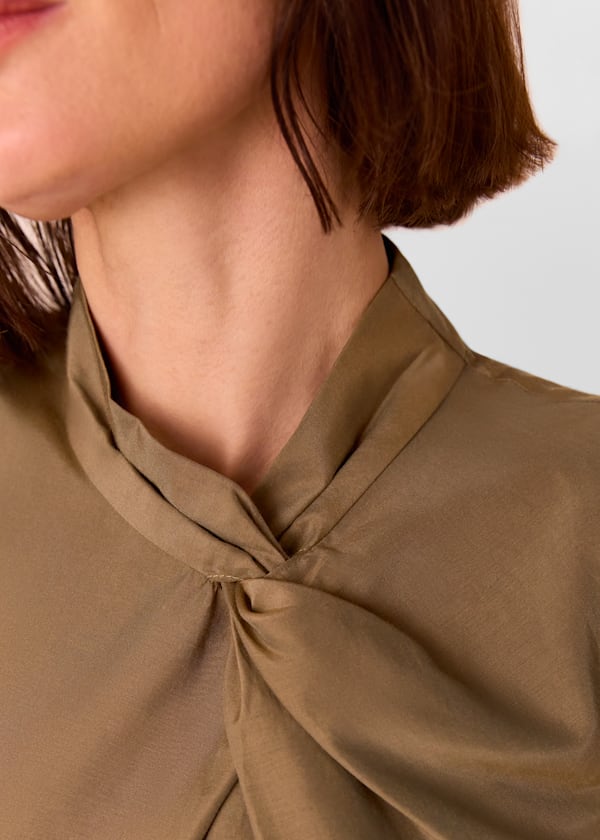 Taupe Bea Twist Front Tank