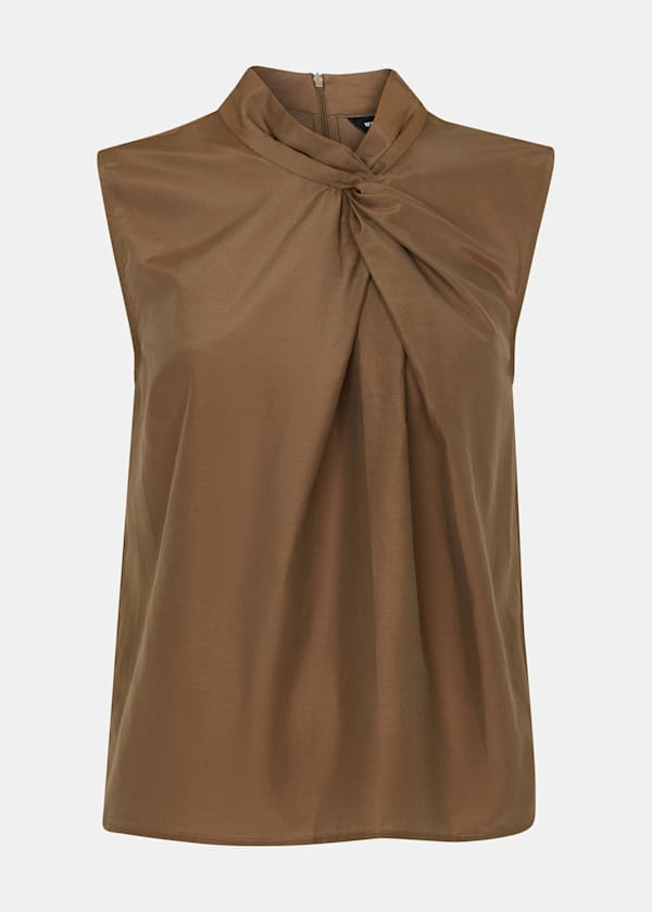 Taupe Bea Twist Front Tank