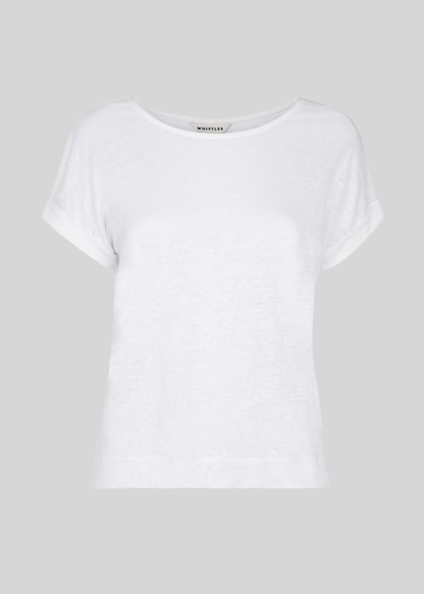 White Relaxed Linen Tshirt