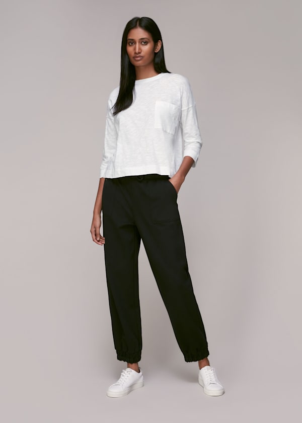 White Cotton Pocket Top