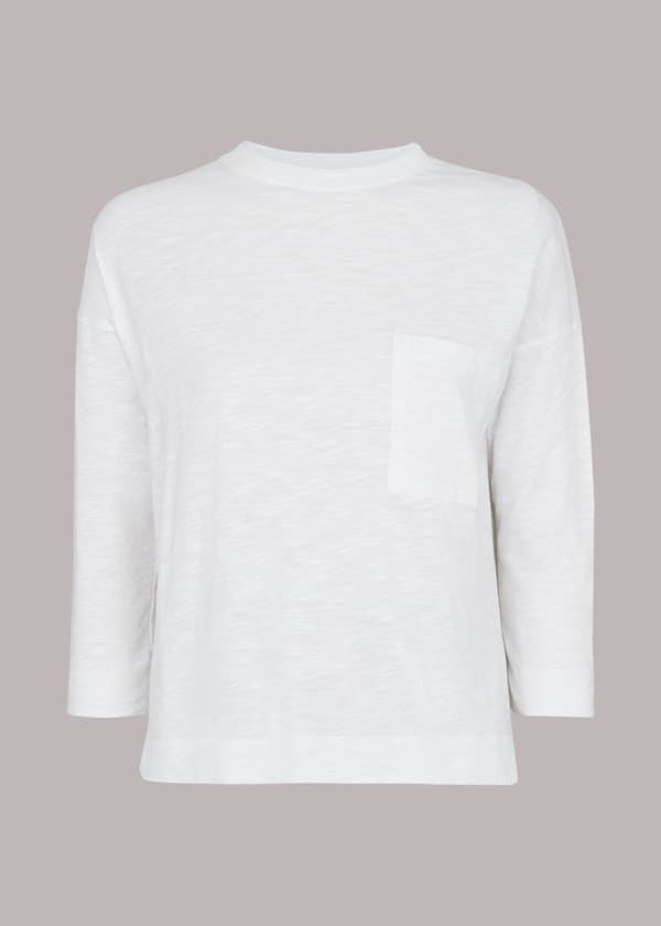 White Cotton Pocket Top