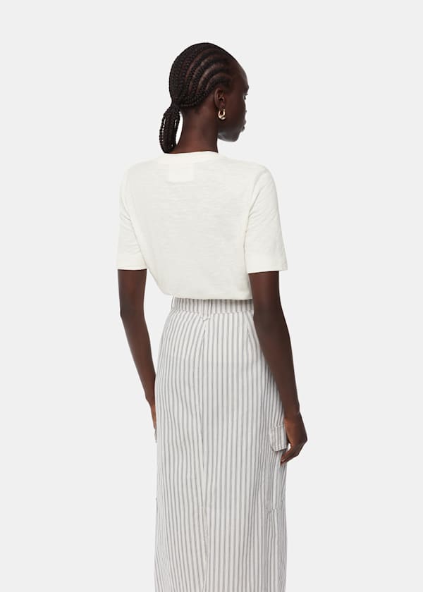 Cream Rosa Double Trim T Shirt