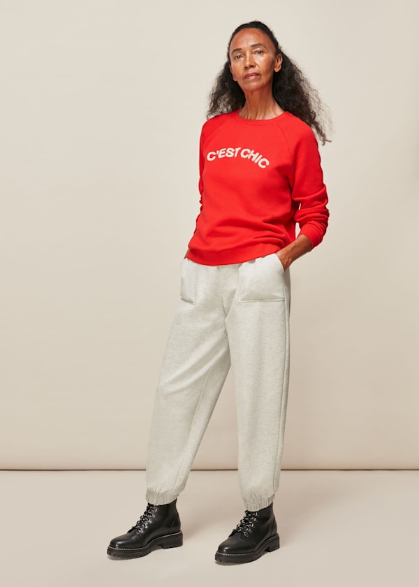 Red Cest Chic Logo Sweatshirt